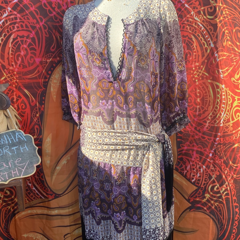 BlueCrush Feminine Bohemian Paisley Midi Dress – New With Tags, Size M